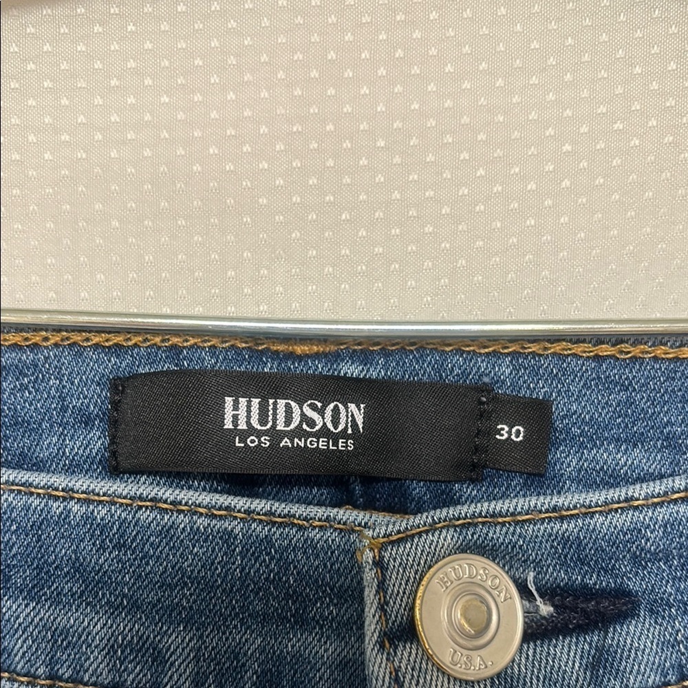 Hudson Jeans Blue Skinny Denim with Distressing - Picture 2 of 10